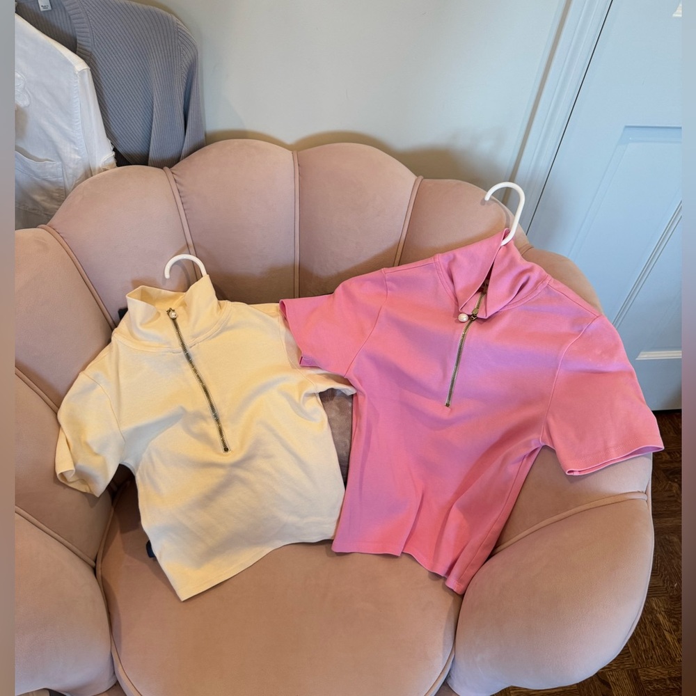 Donni Pearl Zip Polos